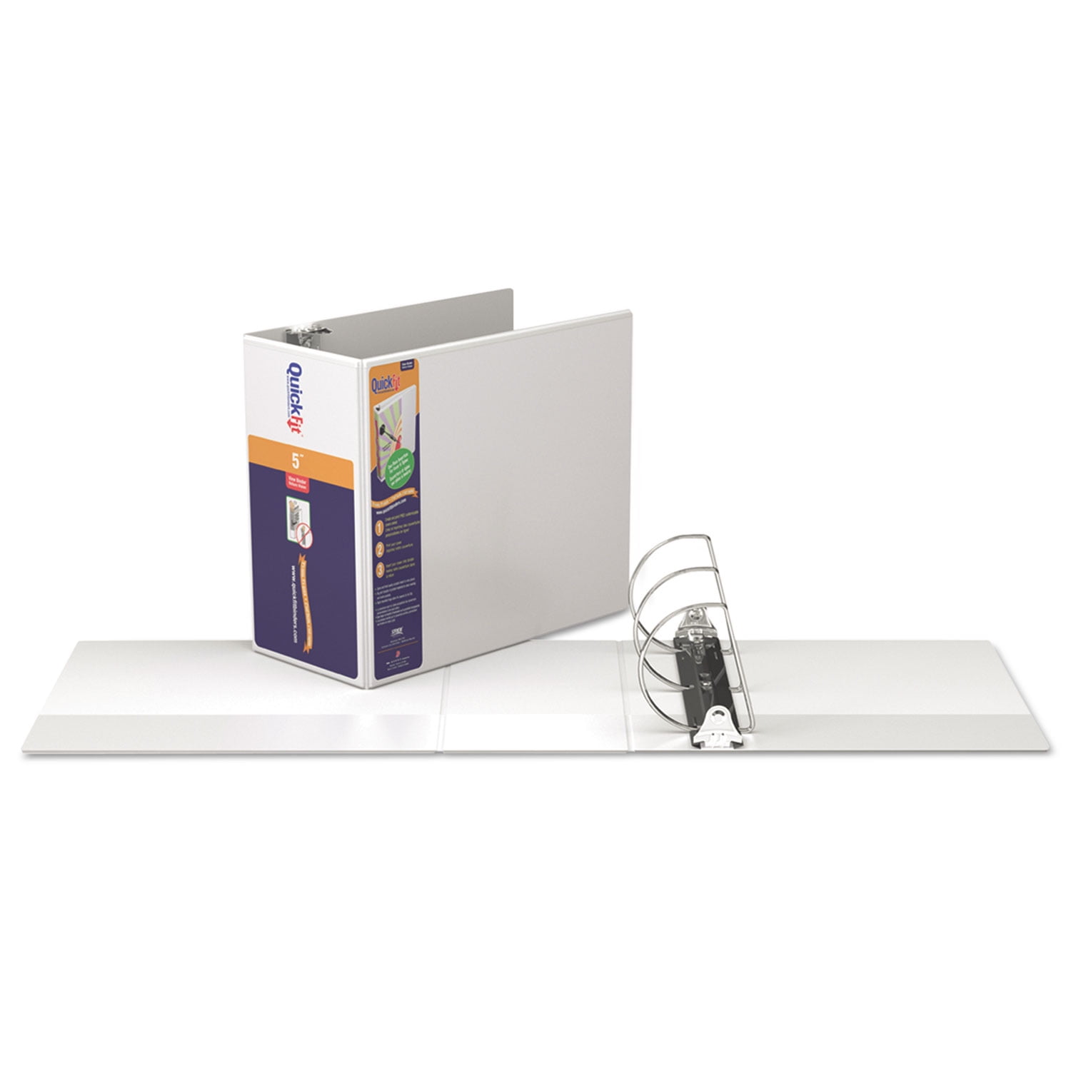 Stride Writing Quickfit D-ring View Binder, 3 Rings, 5" Capacity, 11 X 8.5, White
