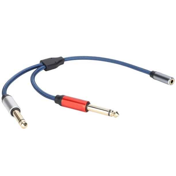 3.5mm To Dual 6.5mm Adapter Jack Audio Cable Double 6.35mm Male 1