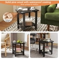 thumbnail image 2 of Ayaya 2-Tier Adirondack Side Table, 19" Solid Wood Square End Table, Outdoor Patio Table for Living Room, Porch, Poolside – Weather Resistant Black, 2 of 6