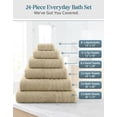 thumbnail image 3 of Casa Platino 24-Pcs Bathroom Towels – Ultra Soft 100% Ring Spun Cotton, 2 Bath Sheets, 2 Gym Towel, 2 Bath, 4 Fingertip, 6 Hand, 8 Washcloths, Hotel & Spa-Quality Design – Taupe, 3 of 9