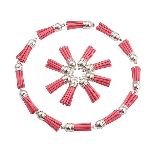 relayinert 100pcs/set Tassel For Keychain Versatile Fringe Accessories For Any Occasion pink-Silver 1Set