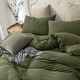 thumbnail image 2 of PURE ERA Duvet Cover Set Twin Size Jersey Cotton Ultra Soft T-shirt Cotton 1pc Pillow sham,Olive Green, 2 of 6