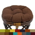 thumbnail image 2 of Blazing Needles 18-inch Round Indoor/Outdoor Footstool Cushion (Cushion Only) - 18 x 18 Sea Blue, 2 of 5