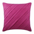 thumbnail image 3 of Pillow Cover, Fuchsia Pink Euro Pillow Covers 26x26 inch (65x65 cm), Suede Euro Pillow Cases, Solid Color, Pintucks, Textured, Striped, Contemporary Euro Size - Contemporary Fuchsia, 3 of 8