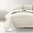 thumbnail image 3 of Lush Decor Oslo Soft Reversible Quilted Comforter Set, 3 Piece Set, King/ California King, White & Neutral -Soft Bedding Set - Beige & White Comforter - King Quilt - Minimalist & Modern Bedroom Décor, 3 of 11