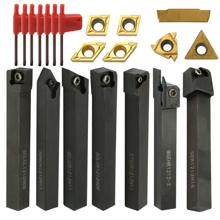 

Meterk 21PCS Multifunctional Solid Carbide Inserts Holder Boring Bar With Wrenches For Lathe Turning Tools