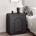 thumbnail image 4 of Bestier Black Nightstands Set of 2 with Charging Station,Modern Bedside Table End Table with 2 Drawer for Bedroom Living Room Dorm Office, 4 of 9