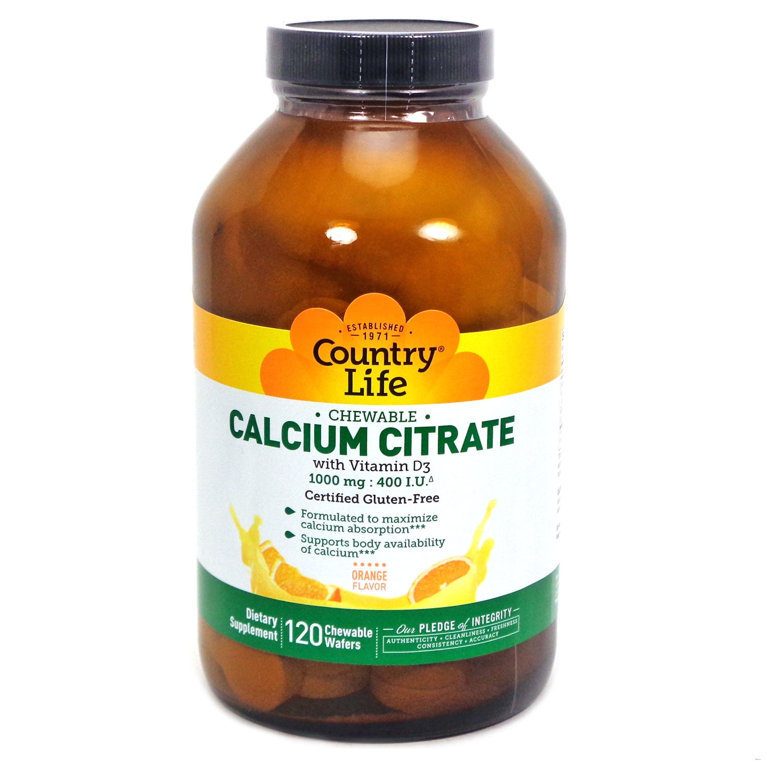 Country Life Calcium Citrate Chewables 120 Wafers