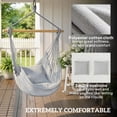 thumbnail image 4 of Outsunny Hammock Chair, Swing Hanging Macrame Chair, Grey, 4 of 10