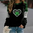 thumbnail image 3 of Uootdi Plaid Love Heart Irish Saint Pattys Shamrock Long Sleeve Shirts for Women St Patricks Day Crewneck Sweatshirts Holiday Trendy Pullover Tops Gift, 3 of 5