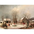 thumbnail image 3 of George Henry Durrie 14x11 Black Modern Framed Museum Art Print Titled - Farmyard in Winter, 3 of 5