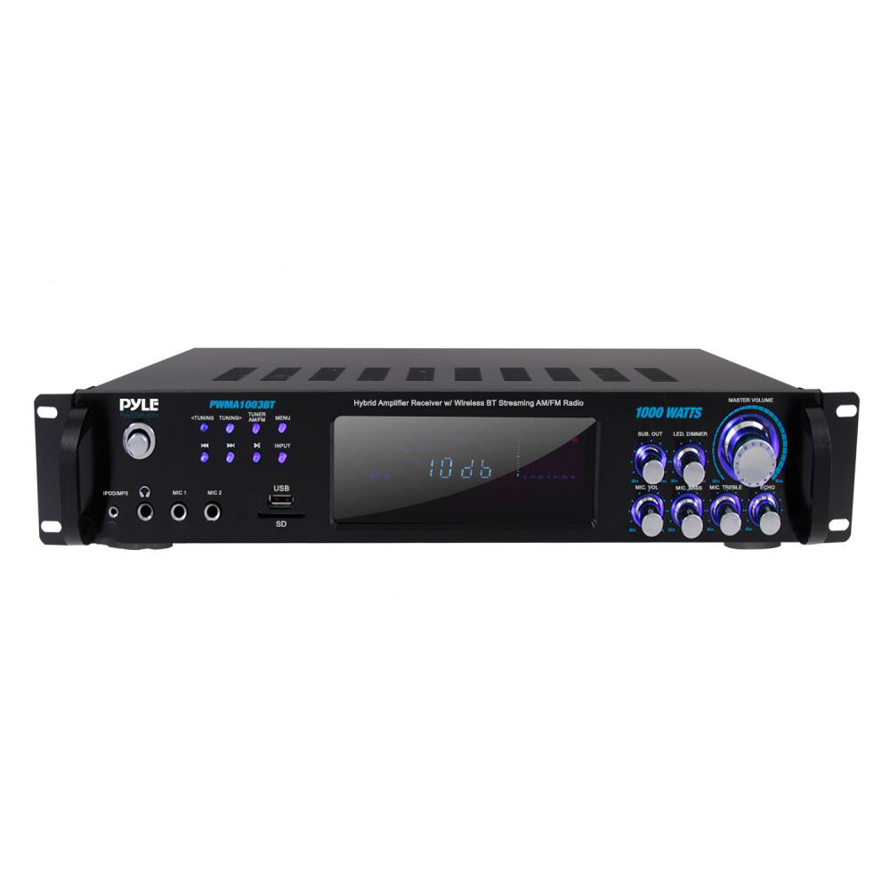 Pyle PWMA1003BT 1000 Watt Bluetooth Preamplifier System w/ Microphones (2 Pack) - image 4 of 7