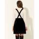 thumbnail image 3 of Falda de terciopelo con tirantes de estilo skater de cintura alta para mujer Negro XS, 3 of 4