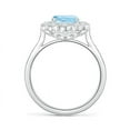 thumbnail image 2 of Angara Natural 1.85 Ct. Aquamarine with Diamond Halo Ring in 14K White Gold for Women (Ring Size: 3.5), 2 of 8