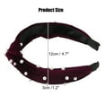 thumbnail image 2 of Unique Bargains 1 Pc Bling Twisted Faux Pearl flannelette Headband Headwear Hairband for Women 1.2 Inch Wide Wine Red, 2 of 7