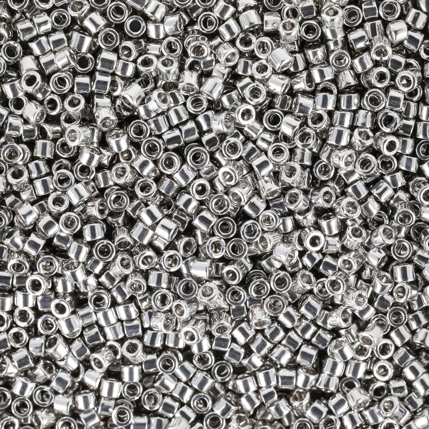 Miyuki Delica Seed Beads – Size 11/0 (1.6 mm), DB0038, Palladium Plated, 7.2 g, Approx. 1440 Beads