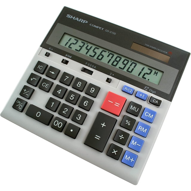 Calculadora Sharp QS-2130 Dual Alimentación 12 Dígitos
