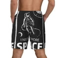 thumbnail image 3 of Sigee I Need More Space Print Mens Swim Trunks with Compression Liner Quick Dry Swim Stretch Beach Shorts with Pockets,S-3XL, 3 of 7