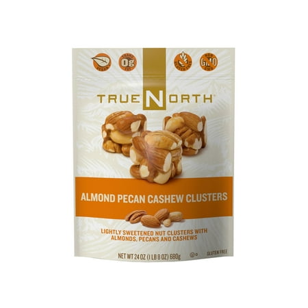 Branded True North Almond Pecan Cashew Clusters (24 oz.) Pack of 1 [Qty Discount / wholesale (Bulk Pecans Best Price)