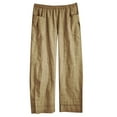 thumbnail image 2 of Babysbule Womens Cotton Loose Pants Fashion Casual Pants For Women Casual Summer Straight Pocket Linen Long Pants, 2 of 6