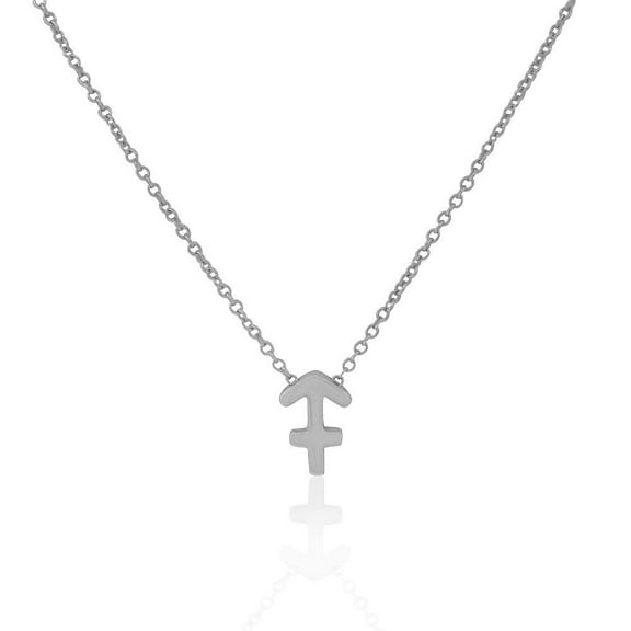 925 Sterling Silver Small Zodiac Sign Pendant Necklace, 18" - Sagittarius