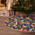 thumbnail image 5 of Balery Bowling Colorful Printed Christmas Tree Skirt , Merry Christmas Party Christmas Tree Decoration,Adjustable Tree Skirt-30", 5 of 6
