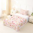 thumbnail image 3 of Manfei Kawaii Pet Twin Sheets, Spring Cherry Blossoms Bedding, Pink, 3pcs, 1 Flat Sheet, 1 Fitted Sheet and 1 Pillowcase, 3 of 6