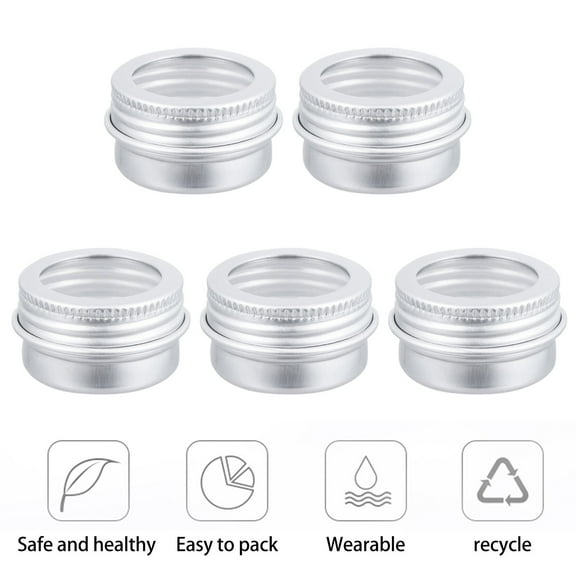 ROSENICE 15Pcs Aluminum Tins Container 2.5x2.5x1.5in Cosmetics Balm Tins Screw Lid Tin Chemically Non-reactive