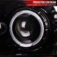 thumbnail image 3 of Spec-D Tuning Headlight Assembly 2LHP-F25099JM-TM Halogen Bulb; Dual Halo Projector Headlights With LED Accent Light; H1 High/Low Beam Bulb; Clear Lens; Matte Black Housing; Set Of 2, 3 of 10