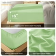 thumbnail image 2 of Lux Decor Collection California King Fitted Sheet, Microfiber Upto 16 Inches Deep Pocket Fitted Sheet - Sage, 2 of 6