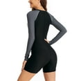 thumbnail image 7 of RYDCOT One Piece Boy Leg Athletic Swimsuits for Women Zip Rash Guard Diving Suit Long Sleeve Splice Swimsuit Tummy Control Surfing Bathing Suits on Clearance, 7 of 7