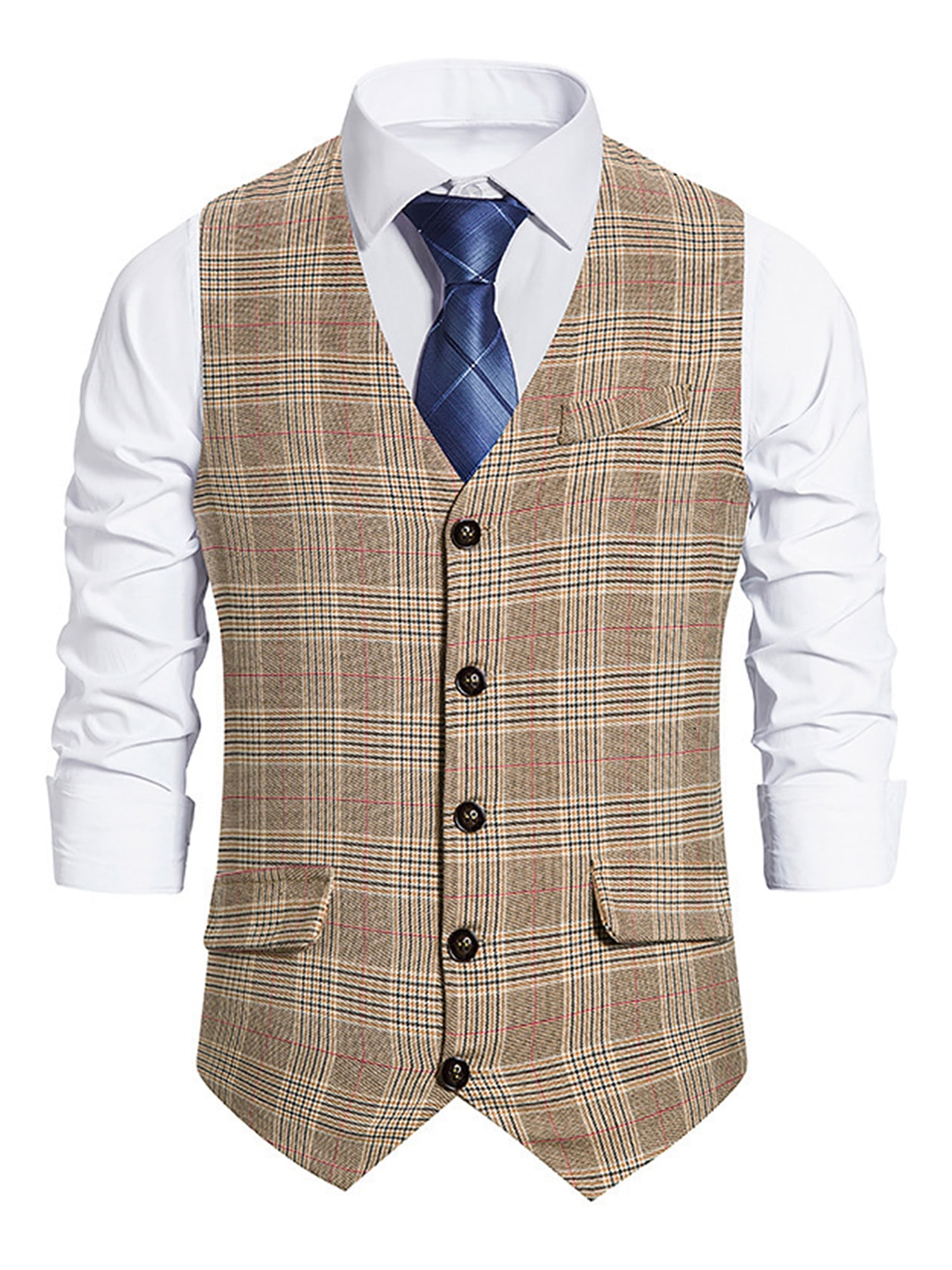 New Men's Tuxedo Vest Waistcoat Horizontal Stripes only prom wedding party Gray 