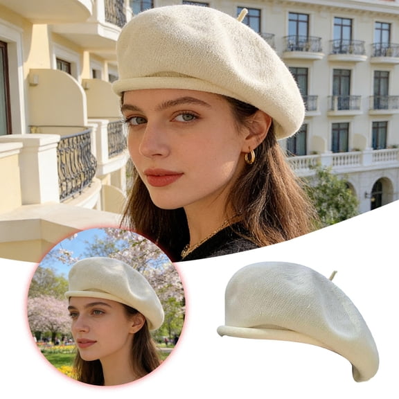 Women Summer Beret, French Breathable Thin Lightweight Berets, Solid Color Painters Hat Spring Autumn