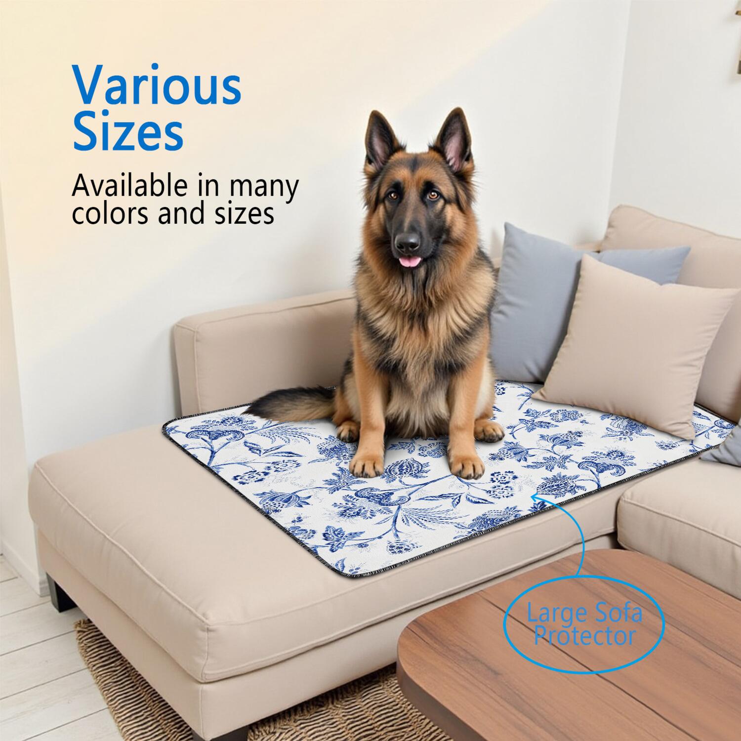 Reusable Pet Training Mats with Daisies, 2-Pack Washable Pads Featuring Multi-Layer Protection System and Quick-Absorb Technology