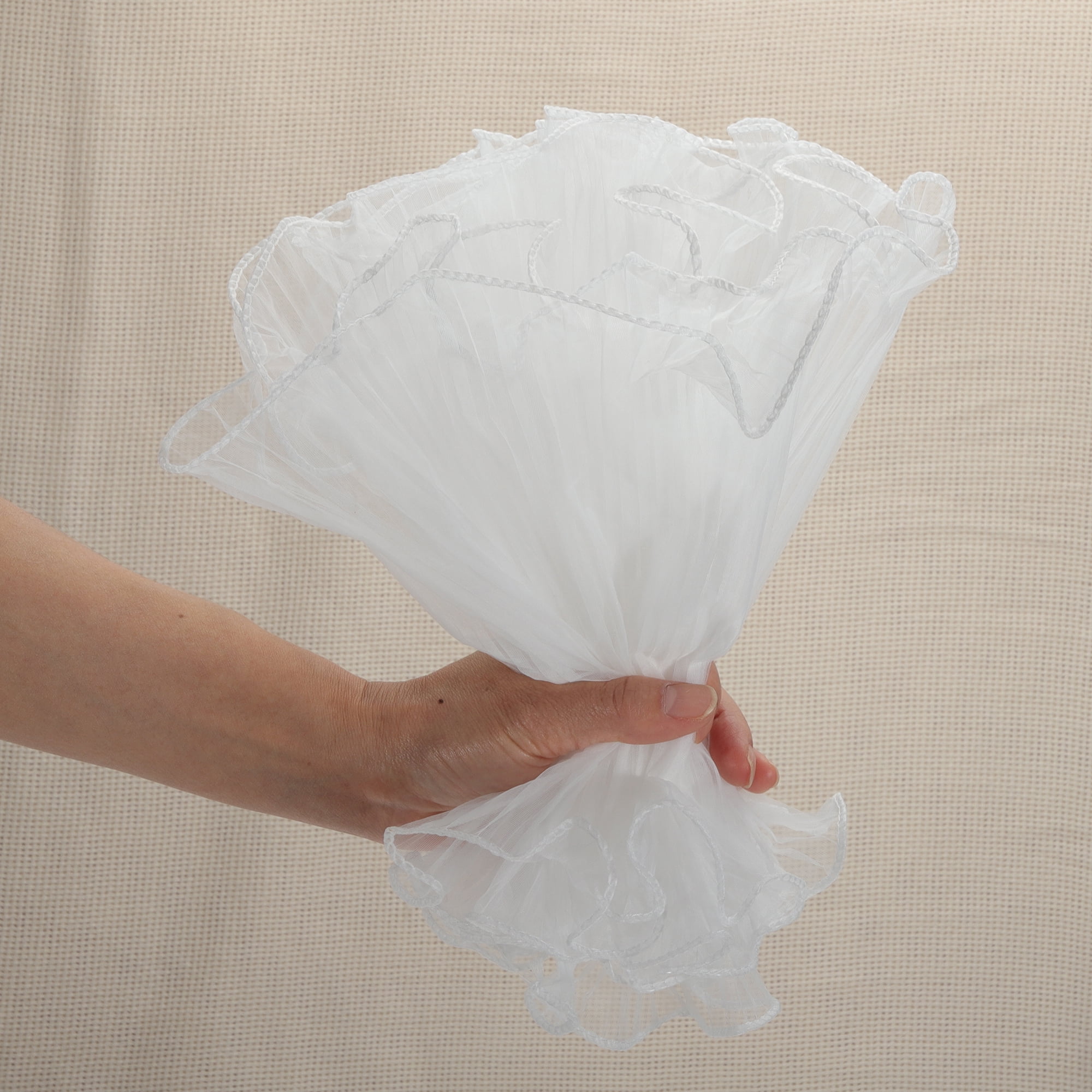 Unique Bargains Elegant Wrinkled Flower Wrap for Weddings Special Events White