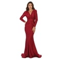 thumbnail image 1 of Classy Long Sleeve Evening Gown, 1 of 1