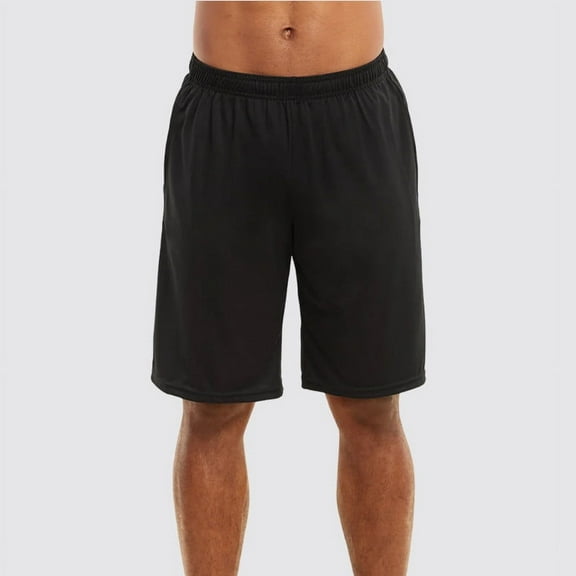 Men’s Athletic Shorts Running with Pockets Drawstring S-3XL Regular Big & Tall Solid Elastic Waist Training Gym Workout Sports Bottoms Menswear