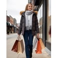 thumbnail image 3 of WenVen Women's Winter Coat Warm Puffer Jacket Windproof Parka with Removable Hood Gray 3XL, 3 of 9