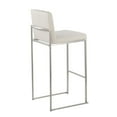 thumbnail image 4 of Fuji Contemporary High Back Barstool In Stainless Steel And Beige Fabric - Set Of 2, 4 of 7