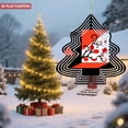 thumbnail image 4 of Stylish Metal Hanging Christmas Tree Wind Spinner - Abstract Triangular Design with Red & White Geometric Floral Pattern for Garden Decor, 4 of 7