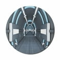 thumbnail image 1 of Outer Space Mouse Pad for Computers, Inner View of Rocket Structure Cyber Hallway Trip to the Dark Matter, Round Non-Slip Thick Rubber Modern Gaming Mousepad, 8" Round, Grey Blue, by Ambesonne, 1 of 2