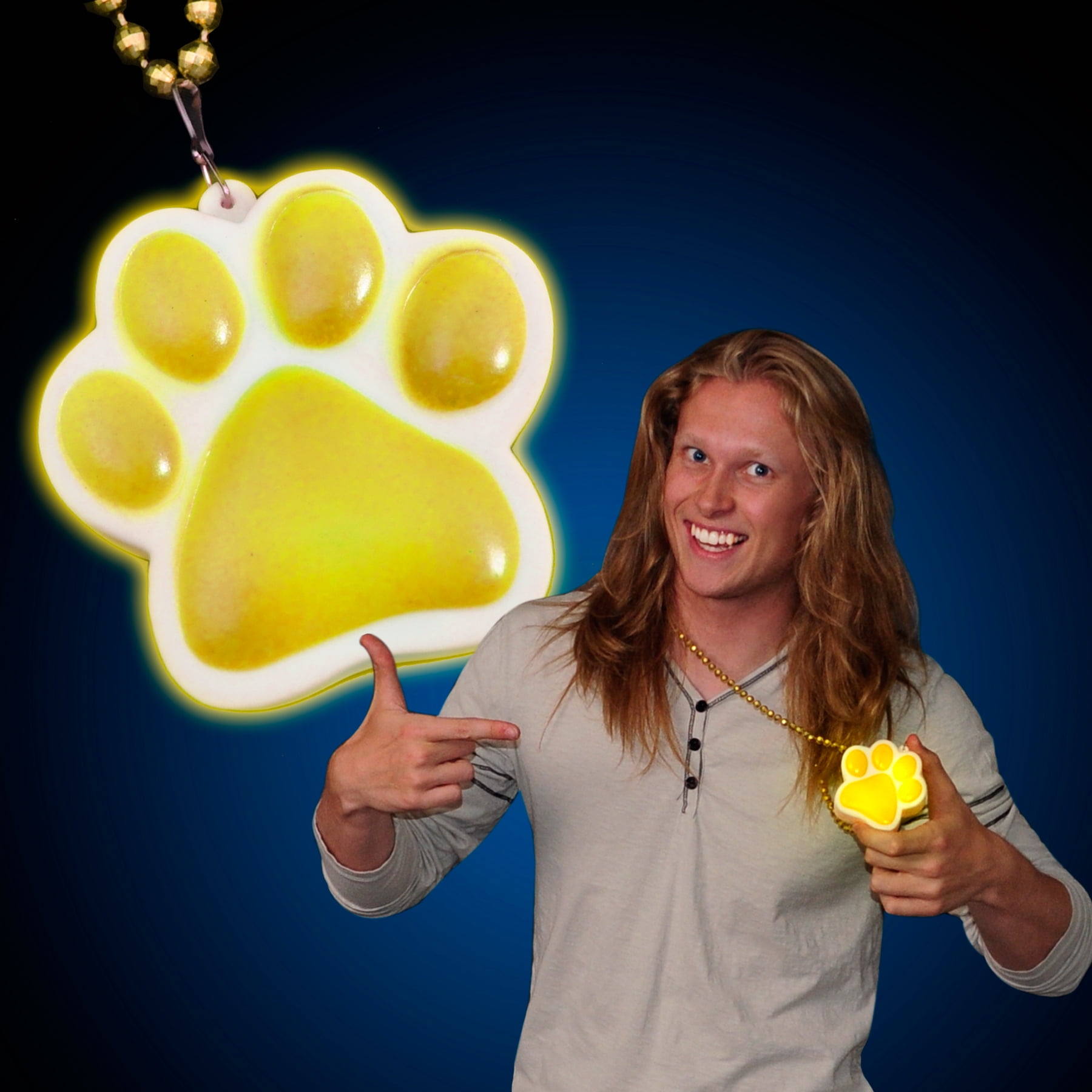 FlashingBlinkyLights Light Up Paw Print Charm Necklace