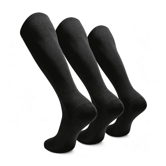 OQRKI 3 Pairs Soccer Baseball Softball Socks for Kids Youth Adults – over the Calf Athletic Sports Football Socks, No Show Socks Womens