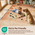 thumbnail image 4 of Design&I 6'x9' Washable Area Rug Sleek Flatweave Pet Friendly Orange Burnt Vintage Spotted Abstract Retro Border Faded Tone for Queen Size Bedroom, Under Bed, 4 of 7