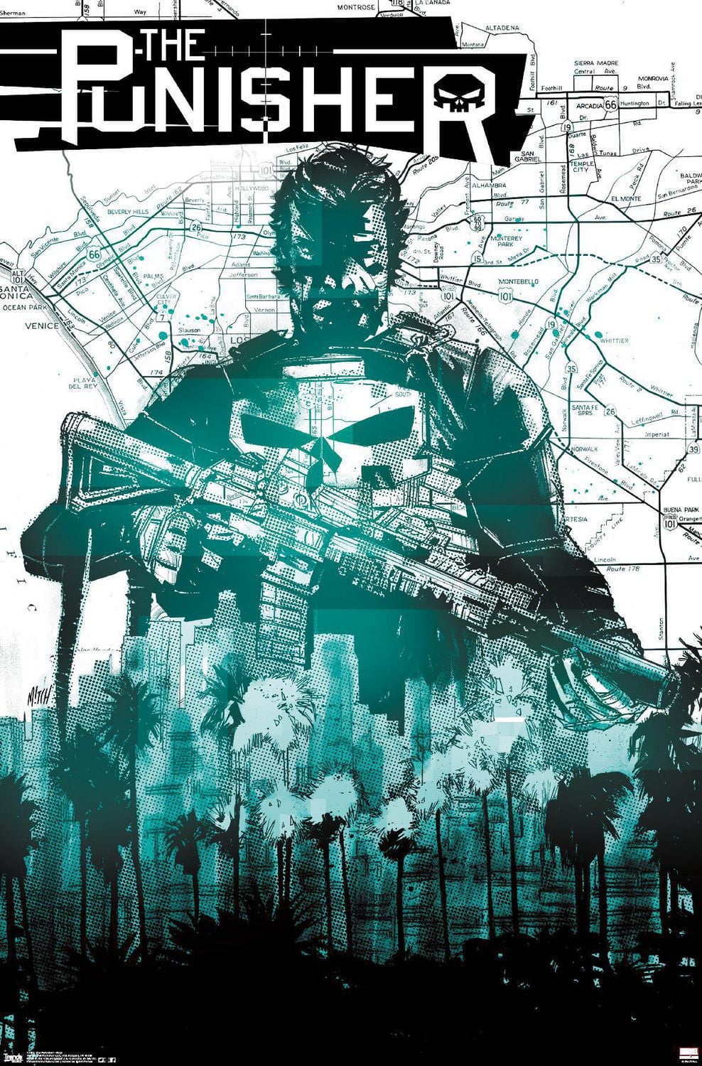 Marvel Comics The Punisher - Map Wall Poster, 22.375" x 34"
