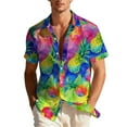 thumbnail image 2 of Hawaiian Shirt for Men Oversized Lapel Button Down Tropical Floral Printed Short Sleeve T Shirt Summer Casual Loose Regular Fits Holiday Beach Vacation Shirts, 2 of 9