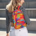 thumbnail image 7 of Casual Canvas Backpack Without Interlayer Large Capacity Stick Bag Design For Outdoor Shopping Office Outdoor Sports Red Tie Dye Background Rainbow Colors (5) Small, 7 of 7