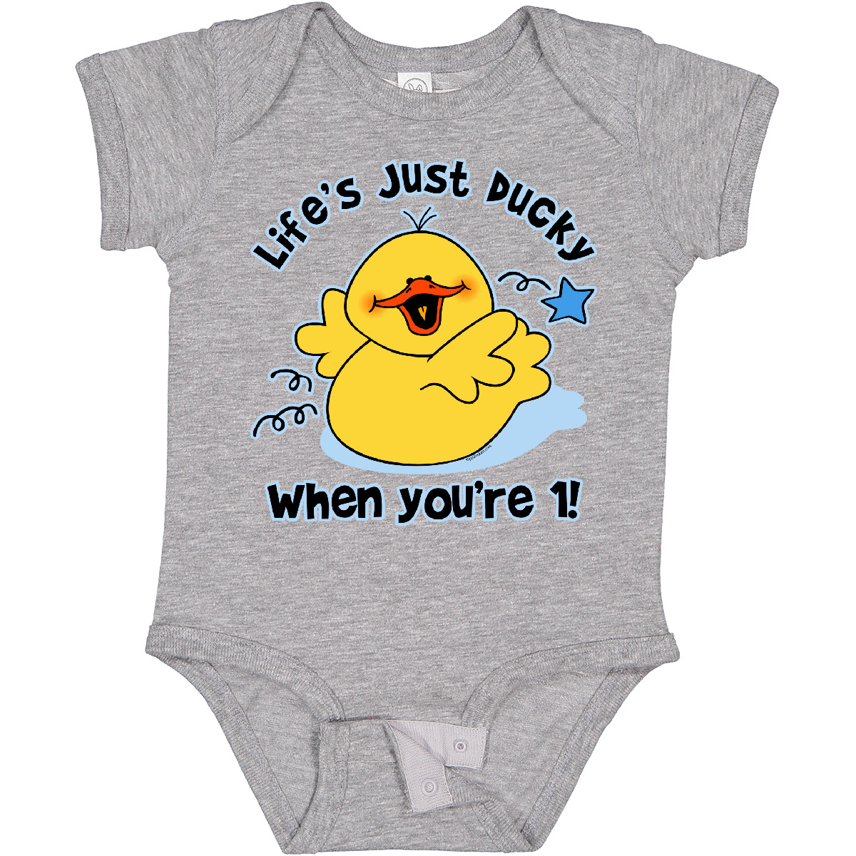 Inktastic Life's Ducky 1st Birthday Boys or Girls Baby Bodysuit