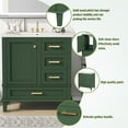 thumbnail image 4 of 30" Bathroom Vanity in Green, Modern Bathroom Cabinet with Sink Combo Set, Bathroom Storage Cabinet with a Soft Closing Door and 3 Drawers, Solid Wood Frame, 4 of 15