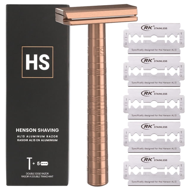 Maquinilla de afeitar Henson Copper de doble filo de seguridad para hombres y mujeres